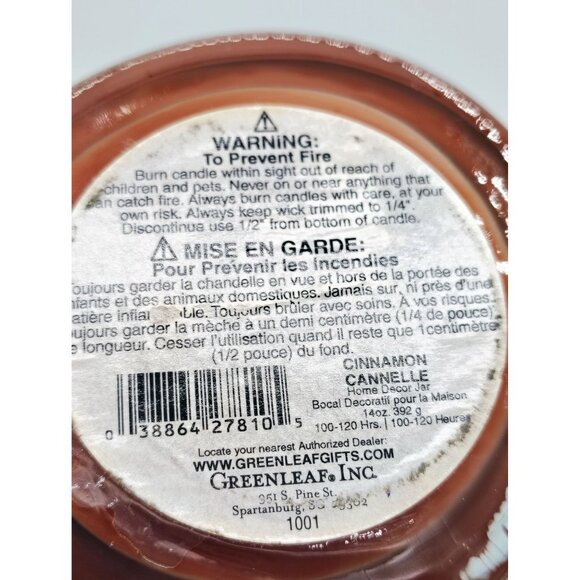 Scented Jar Candle Greenleaf Cinnamon Cannelé 14 oz Glass Aromatic Home Deco - Picture 12 of 12